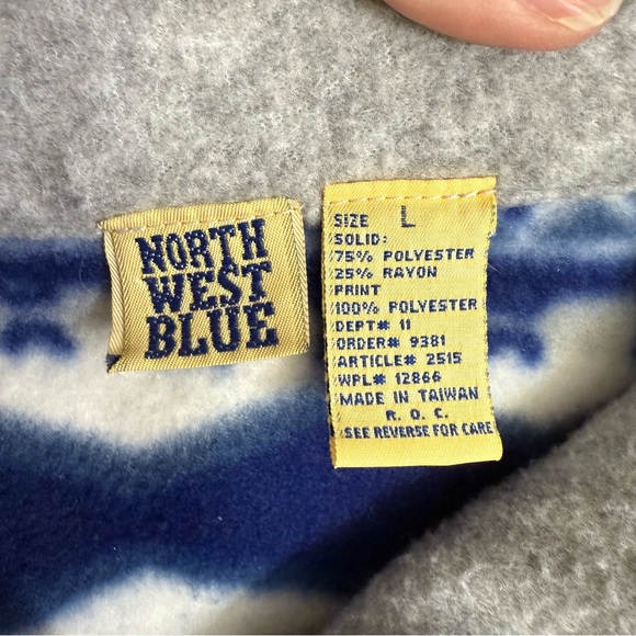 Vintage 90’s North West Blue Fleece pull over shirt size Large - Picture 8 of 9